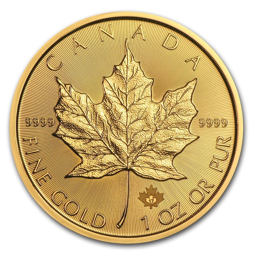 1 Oz Gold Coin Canadian Gold Maple Leaf (.9999 Pure, Varied Year