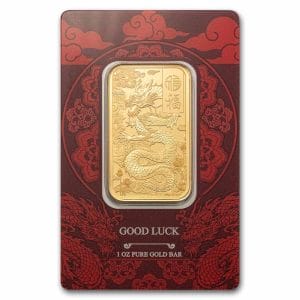 1 Oz Gold Bar - 2026 PAMP Good Luck Dragon